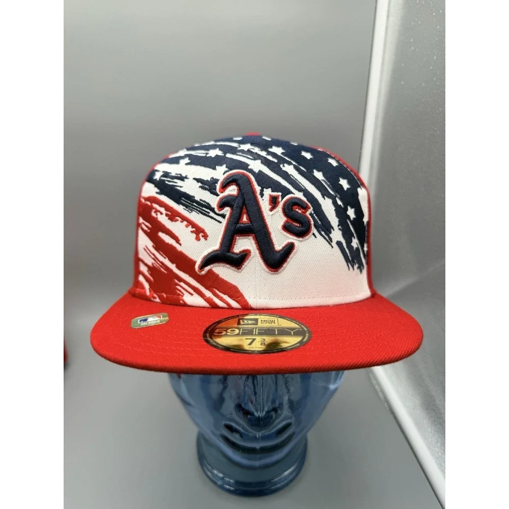 New‎ Era 59FIFTY Red Athletics 2022 4th of July On-Field Fitted Men's 7 3/8 Hat